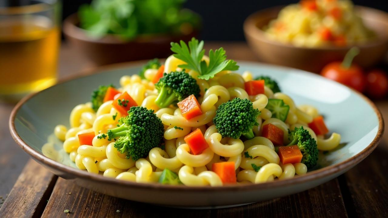 Nudelsalat mit Brokkoli und Sonnenblumenkernen