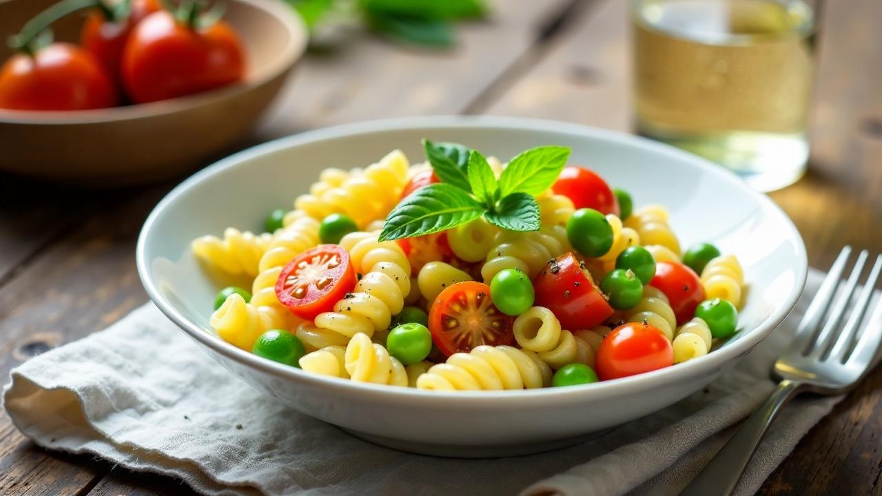 Nudelsalat mit Puffbohnen und Minze