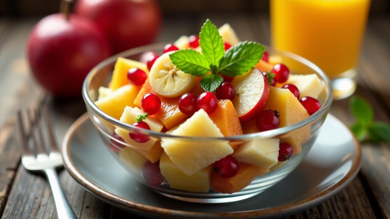 Obstsalat mit Granatapfel-Dressing