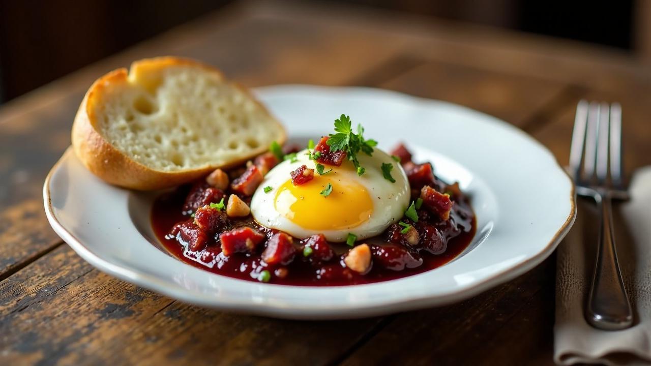 Oeufs en Meurette (Eier in Rotwein)