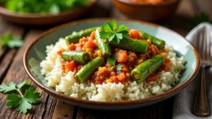 Okra Sauce with Rice