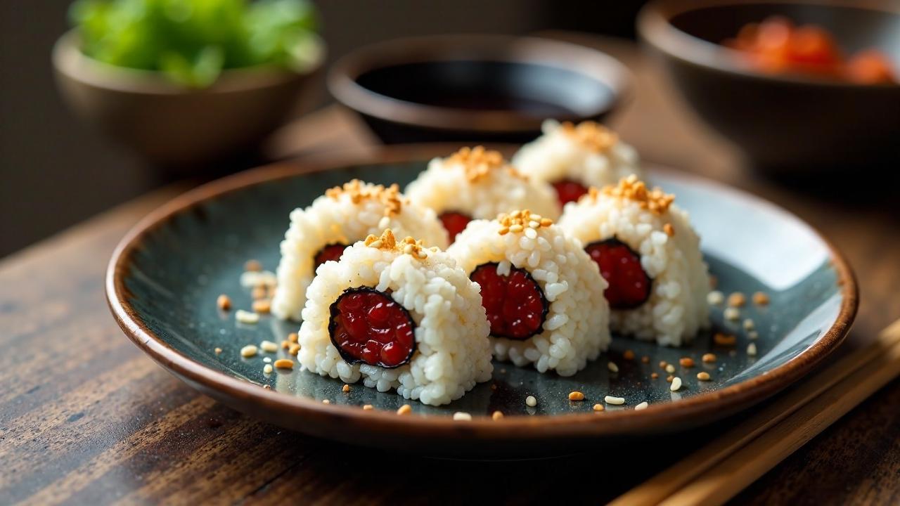 Onigiri mit Umeboshi (Eingelegte Pflaume)