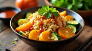 Orangen-Bibimbap