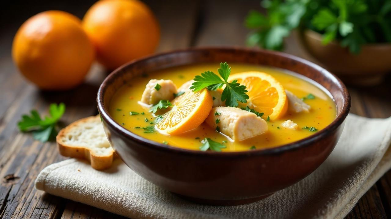 Orangen-Hühnersuppe