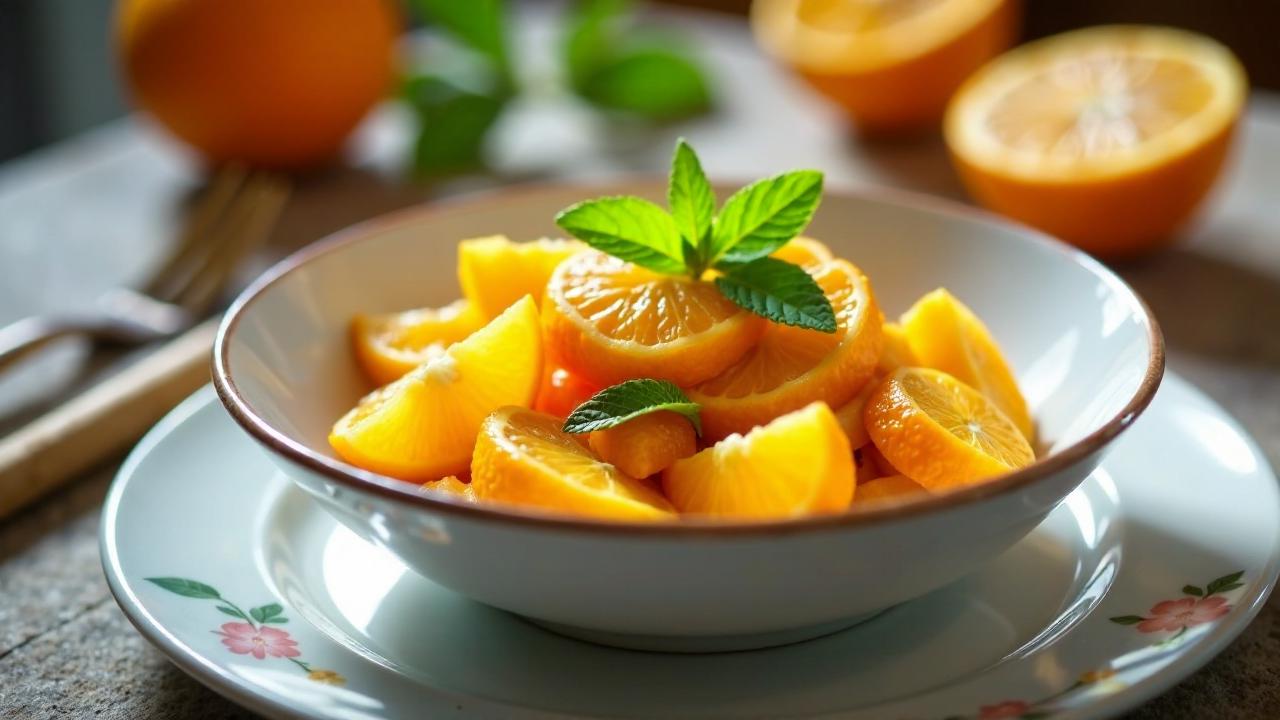 Orangensalat mit Zimt und Orangenblütenwasser