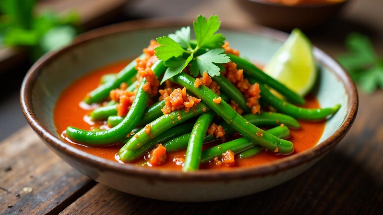 Pad Phrik Khing (Gebratene Chilipaste mit grünem Bohnen)