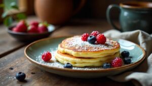 Pankūkas ar biezpienu (Pfannkuchen mit Quark)