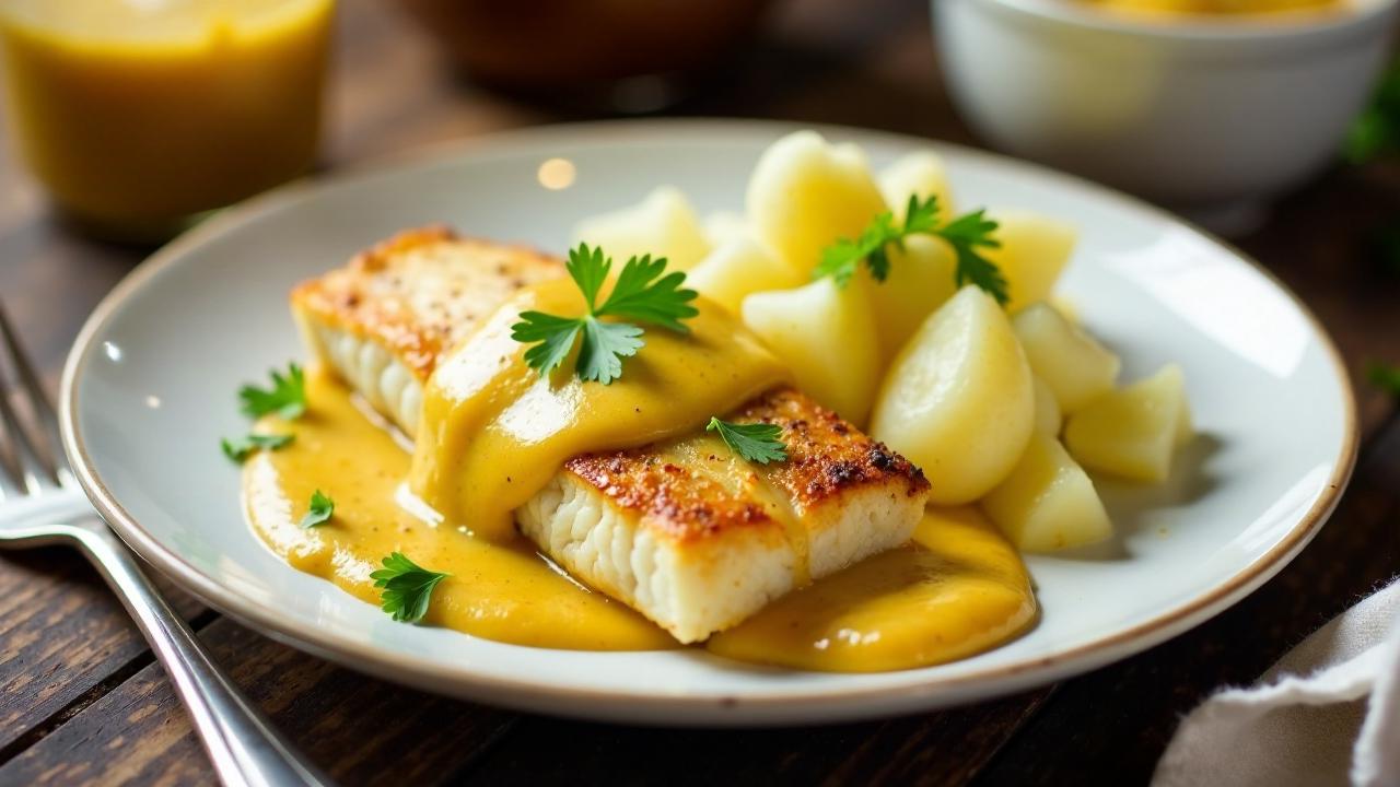 Pannfisch mit Senfsoße