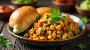 Pao Bhaji – Gewürztes Gemüse mit weichen Brötchen