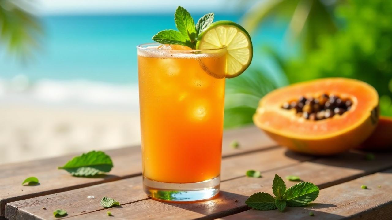 Papaya-Cocktail mit Rum