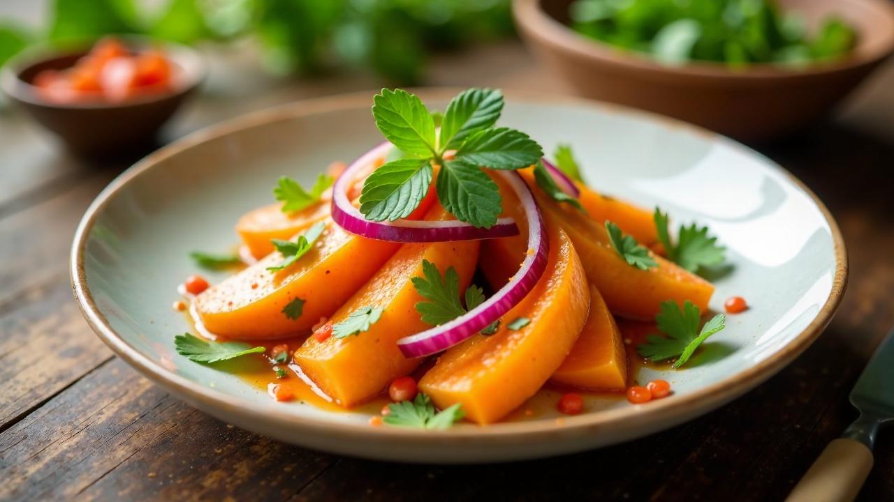 Papaya-Salat mit Chili-Limetten-Vinaigrette