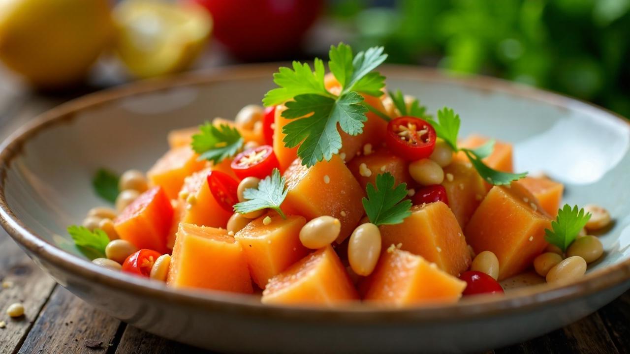 Papaya-Salat mit Chili