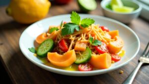 Papaya-Salat mit Limettendressing