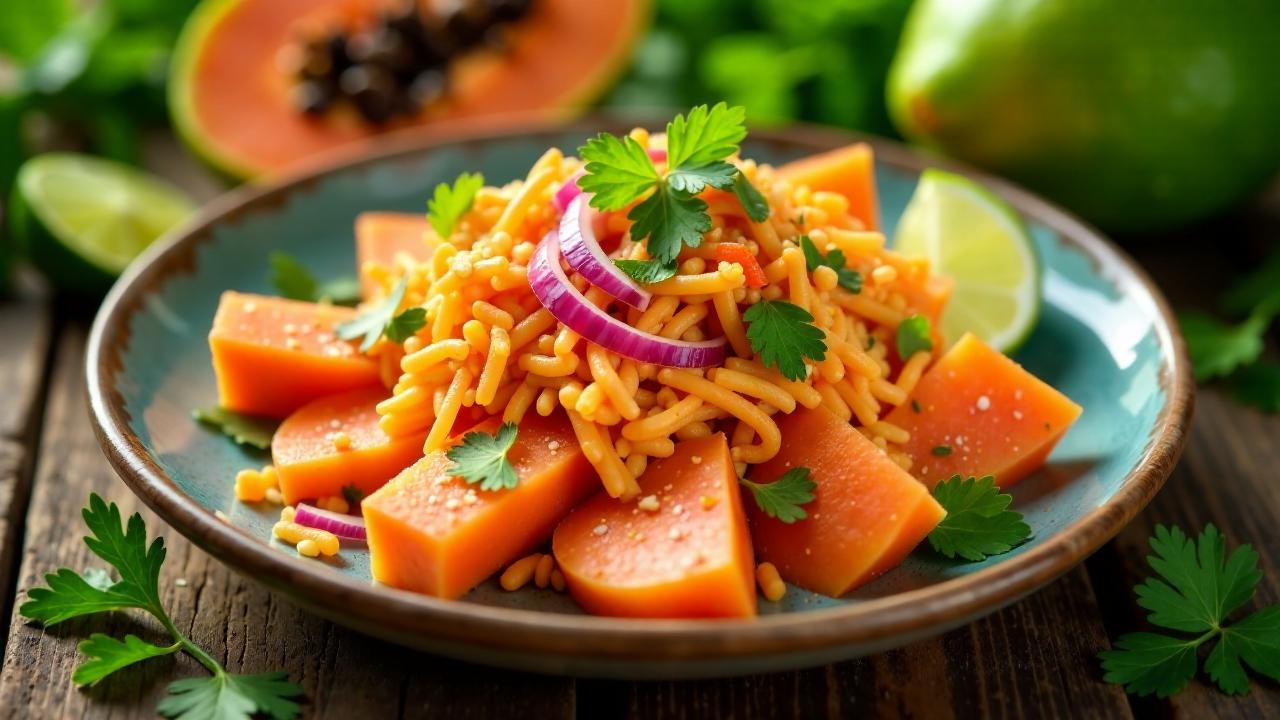 Papaya-Salat mit Limettensaft