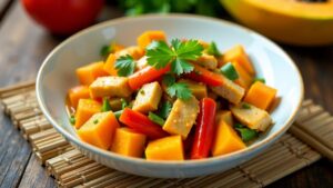 **Papaya Chicken Stir Fry**