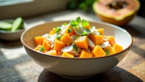 Papaya und Kokosnuss-Salat