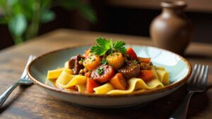 Pappardelle mit Hirschragout