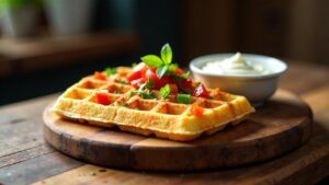 Paprika-Feta-Waffeln