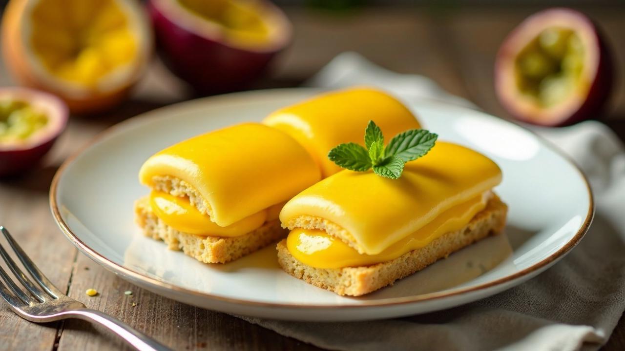 Passionsfrucht-Eclairs mit Mangosorbet