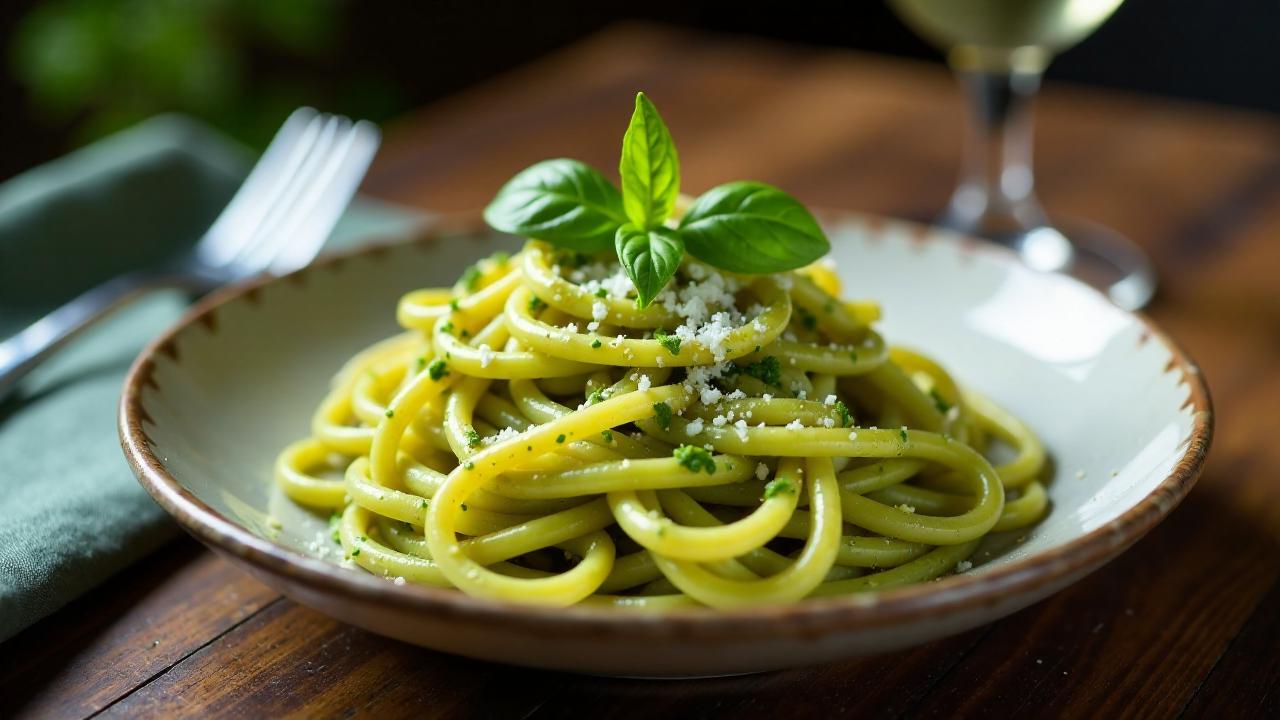 Pasta con Pesto di Pistacchi (Pasta mit Pistazienpesto)