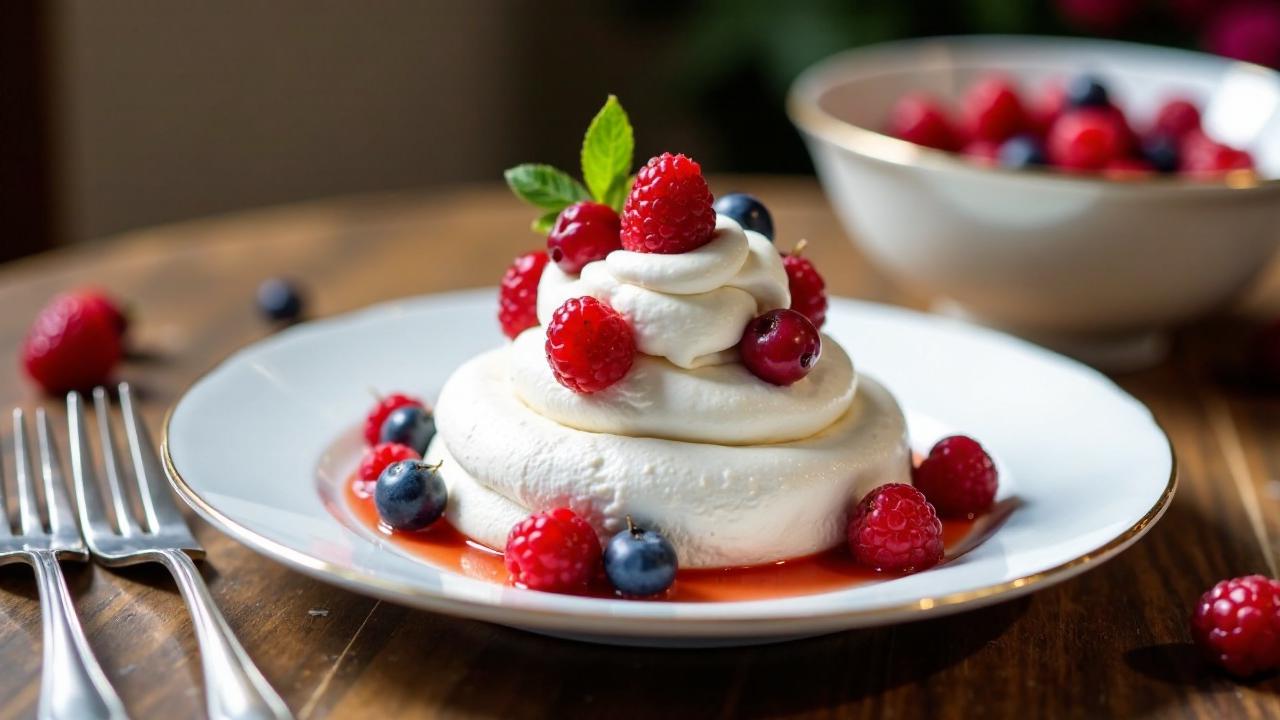 Pavlova - Klassische neuseeländische Baiser-Torte