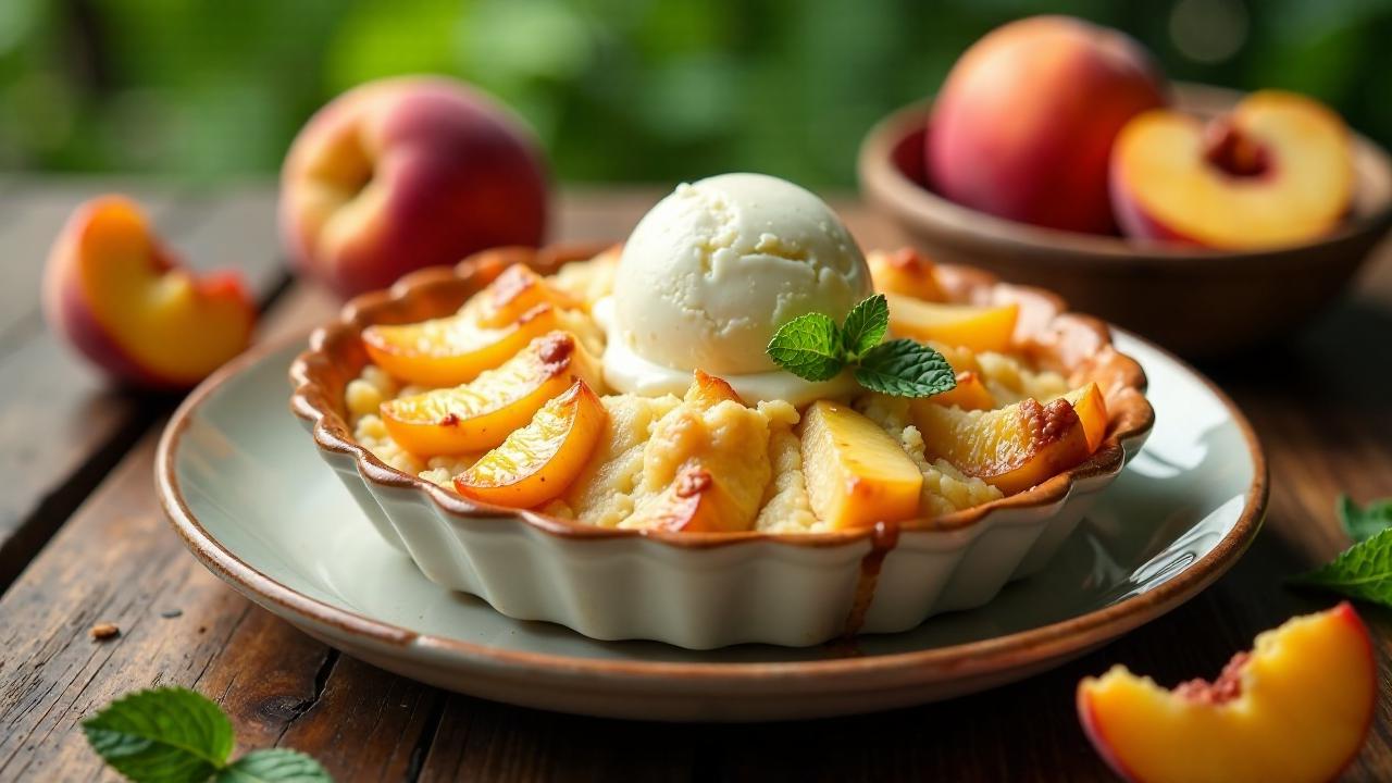 Peach Cobbler – Pfirsichauflauf.