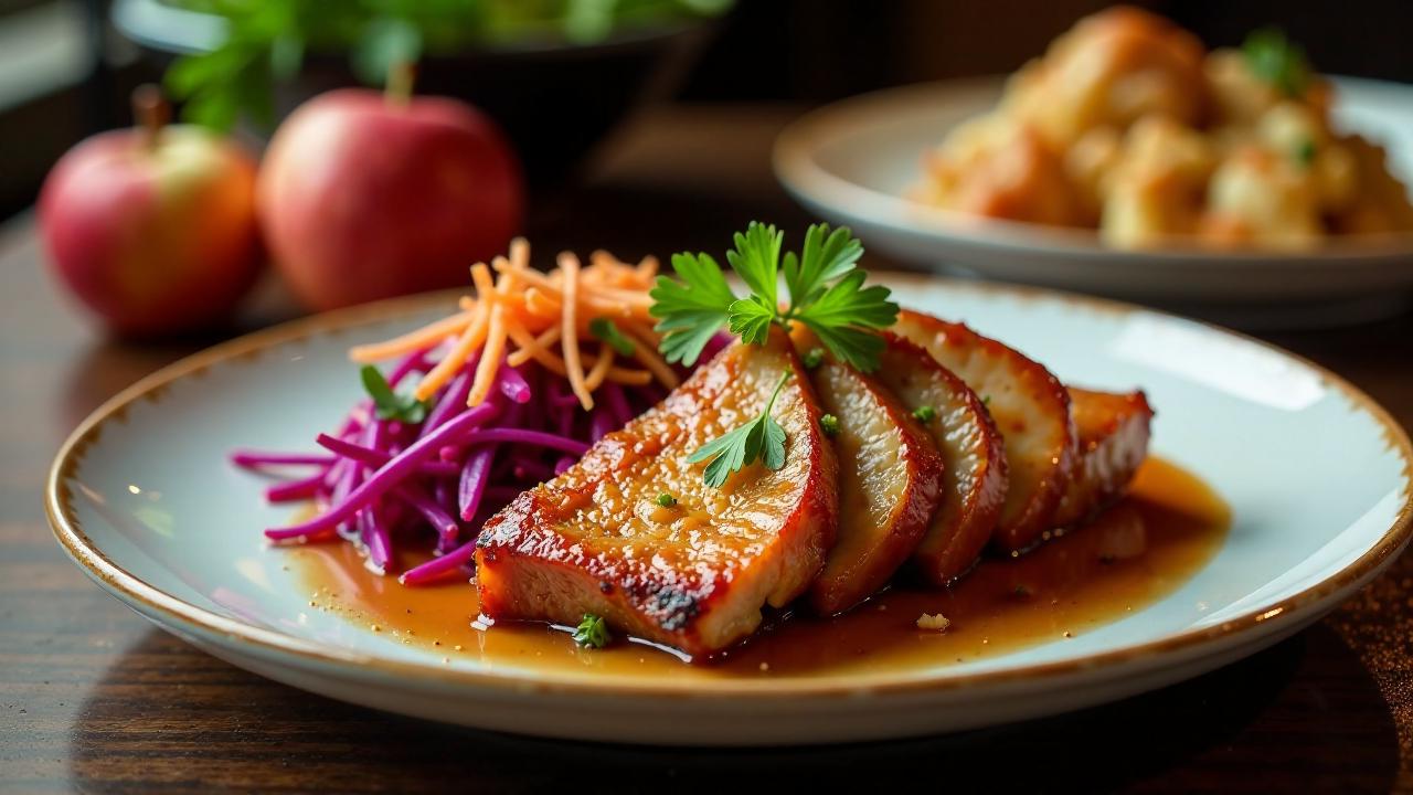 Pekingente auf Rotkohlsalat