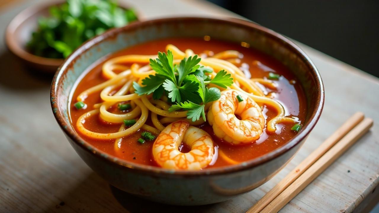 Penang Hokkien Mee - Würzige Garnelensuppe