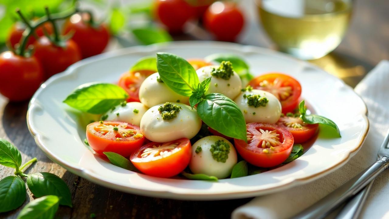 Pesto-Sphärifikation für Caprese-Salat