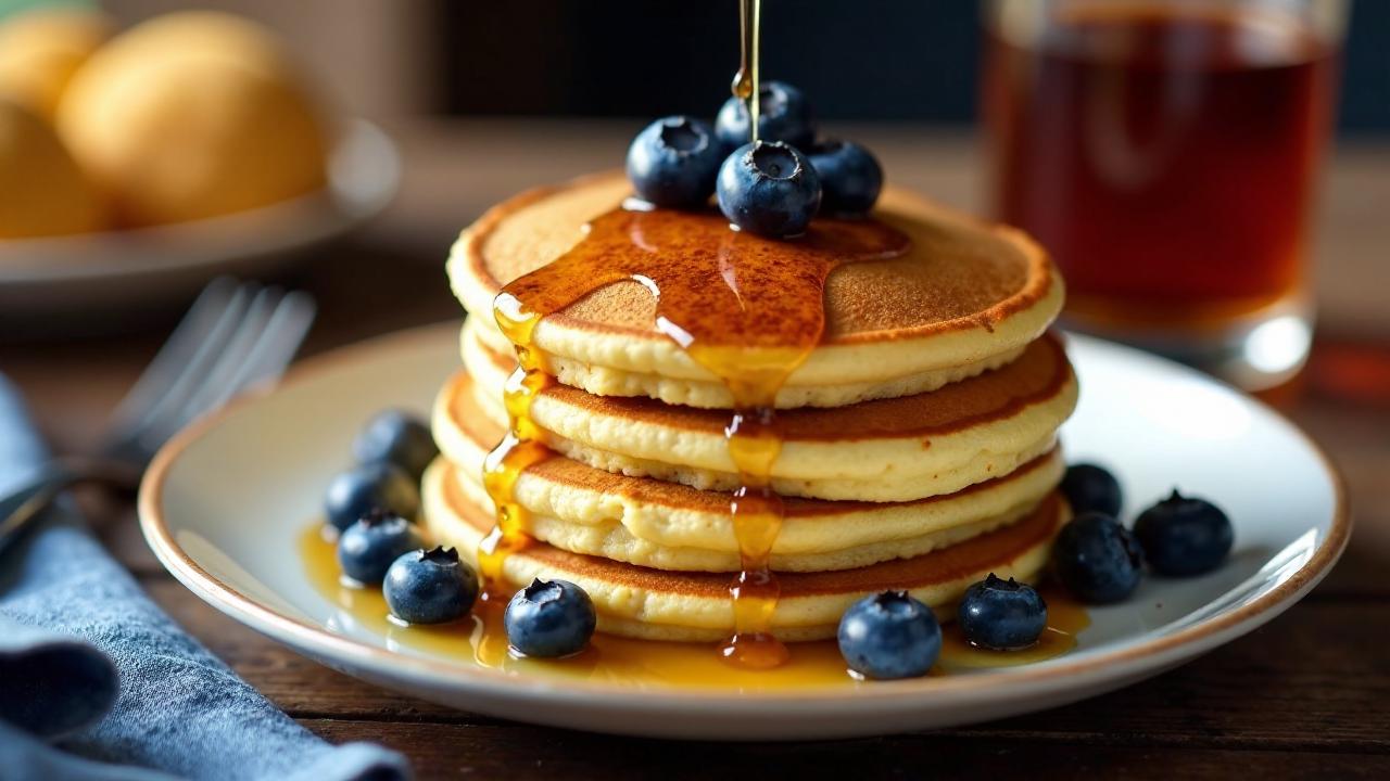 Pfannkuchen mit Blaubeeren