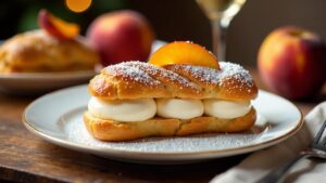 Pfirsich-Eclairs mit Sektcreme