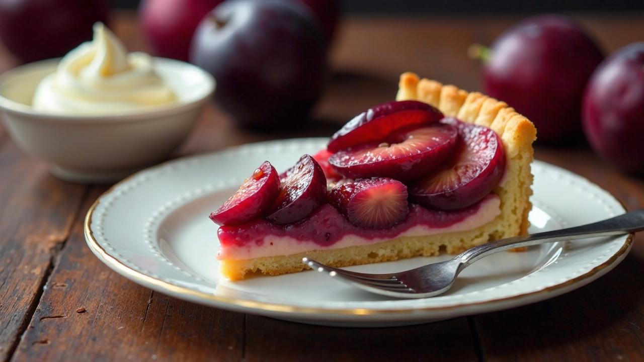 Pflaumen-Tarte mit Cremefüllung