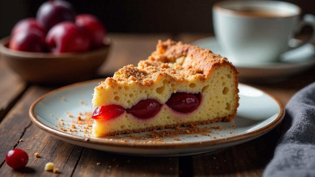 Pflaumenkuchen mit Zimtstreuseln