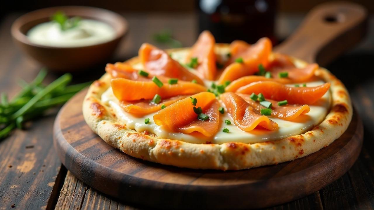 Pfälzer Flammkuchen mit Lachs