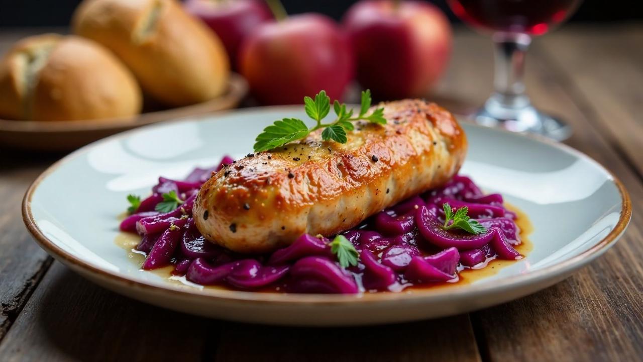 Pfälzer Saumagen mit Apfel-Rotkohl