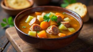 Pfälzer Saumagensuppe mit Gemüse