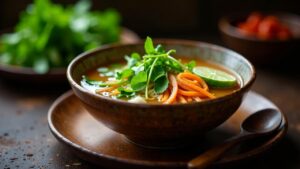 Pho Chay mit Wasserspinat