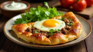 Pide mit Hackfleisch und Ei