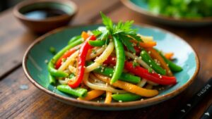 Piko Piko Stir-Fry: Wok-Gemüse mit Farnspitzen