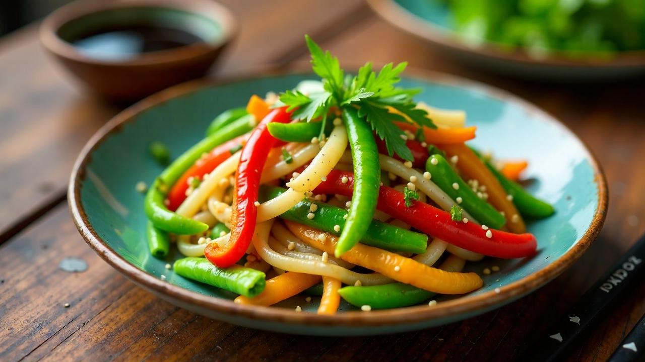 Piko Piko Stir-Fry: Wok-Gemüse mit Farnspitzen