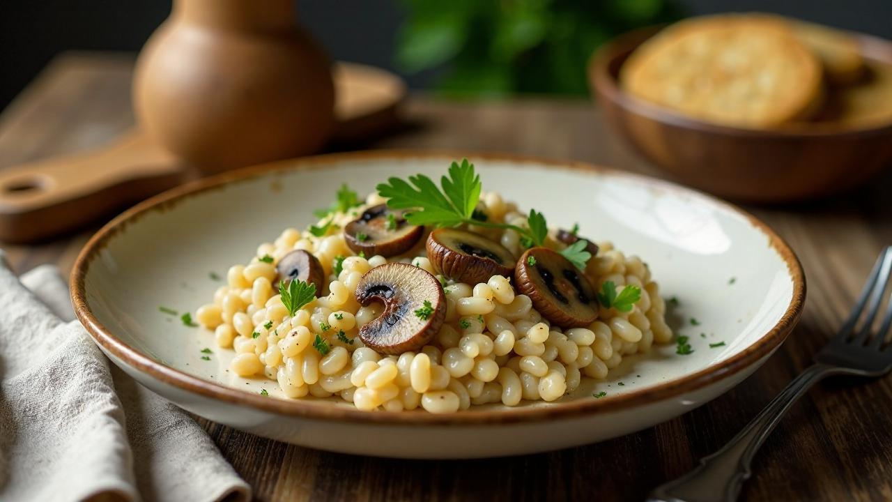 Pilzrisotto mit Yorkshire Oatcakes