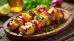 Pineapple Jerk Chicken Skewers