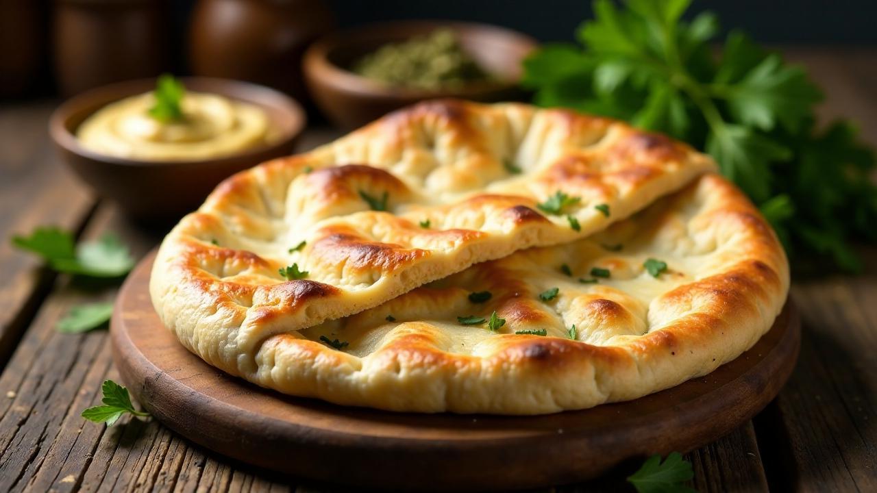 Pita-Brot mit Olivenöl und Kräutern