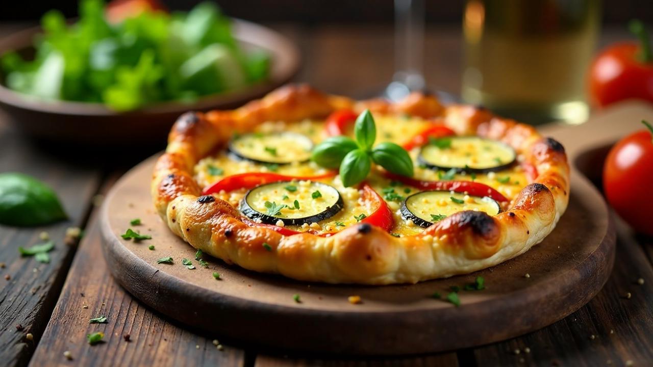 Pizza mit Quiche-Boden