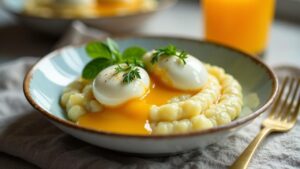 Poached Eggs over Grits