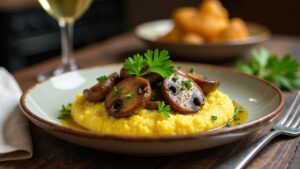 Polenta mit Funghi und Parmigiano