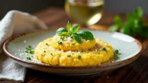 Polenta mit Wildkräutern und Käse