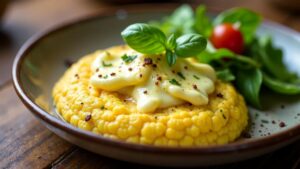 Polenta mit geschmolzenem Gorgonzola