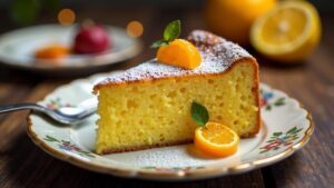 Polentakuchen mit kandierten Früchten