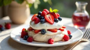 Pompöse Pavlova mit Beeren